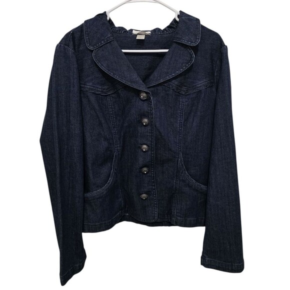 Christopher & Banks Stretch Button Front Denim Jacket XL - Picture 1 of 4
